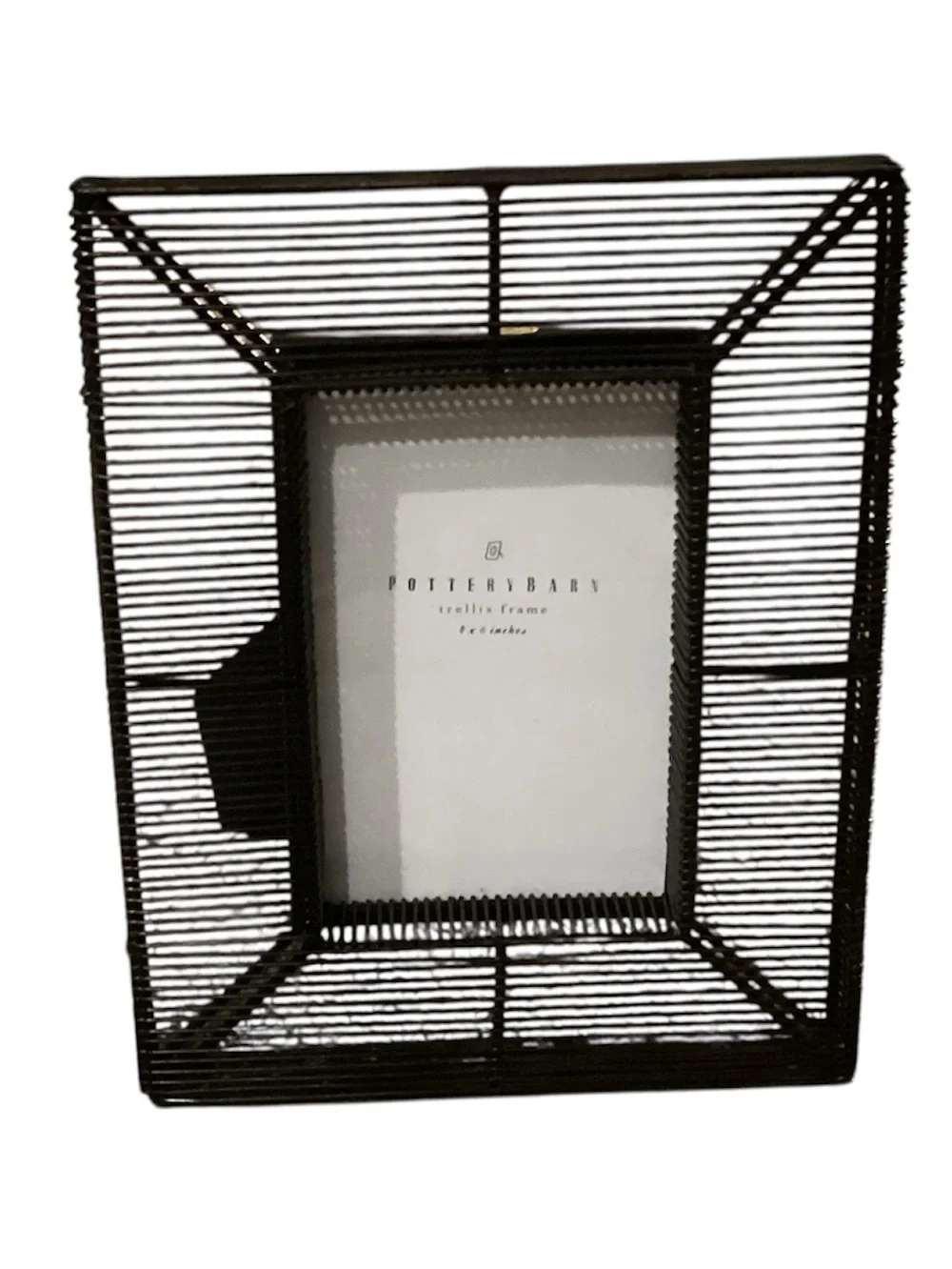 Pottery Barn Trellis Picture Frames Black 2pc Set New Wireframe Photo Frame Set